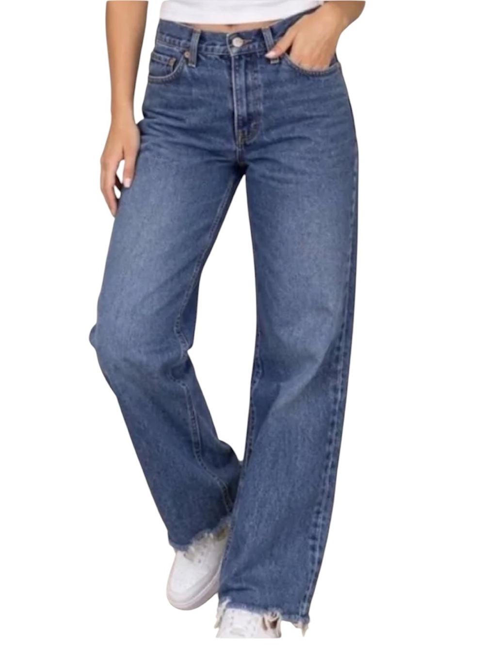 Levi Levi's Low Pro Straight Waterless Jeans Womens Size 25 x 31 Cotton Mid Rise